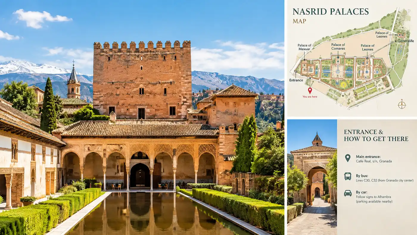 Nasrid Palaces Map, Entrance & How to Get There